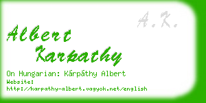 albert karpathy business card